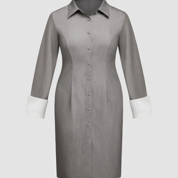 🍎 Cotton Polo Roll-up Sleeve Shirt Dress Plus Size 2x / 20 - Picture 4 of 9